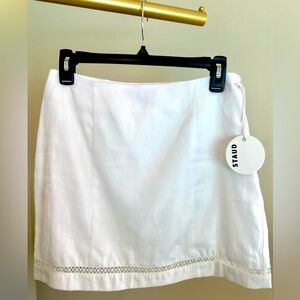 STAUD White Linen Mini Skirt 🤍